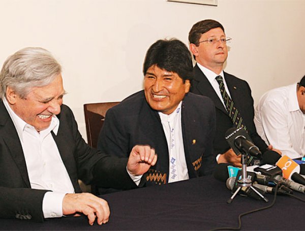 Percy Fernandez y Evo Morales