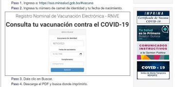 carnet de vacuna Ministerio SALUD