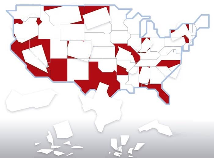 Estados Unidos, democracia, mapa resquebajado