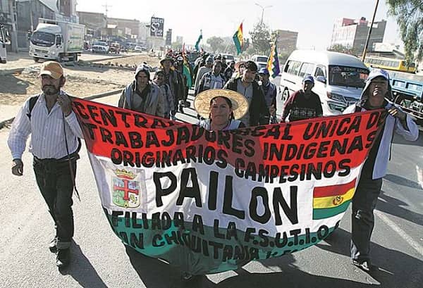 marcha campesinos Pailón, titulación tierras