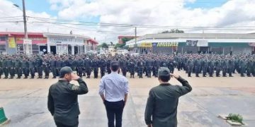 policía, resguardo marcha MAS contra paro Santa Cruz