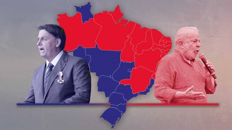 Brasil dividido, Lula, Bolsonaro, elecciones 2022