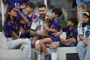 Messi, final qatar 2022, celebra en familia