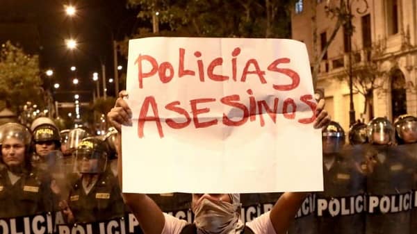 Perú, protestas sociales, represión policial