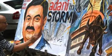 Gautan Adani, pintura Indranil Mukherjee - Afp - Getty Images