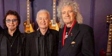 Jimmy Page, Brian May y Tony Iommi, guitaristas rock