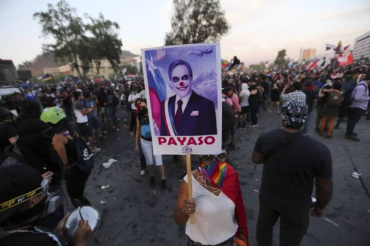 Chile protestas contra gobierno de Piñera