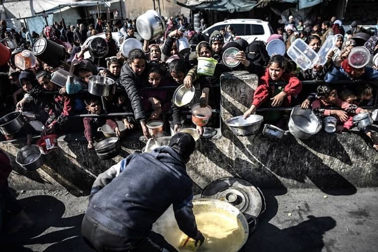 Rafah, refugiados palestinos claman comida 