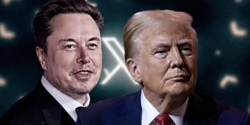 musk y trump en X