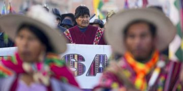 evo morales, marcha política en La paz