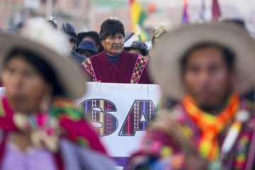 evo morales, marcha política en La paz