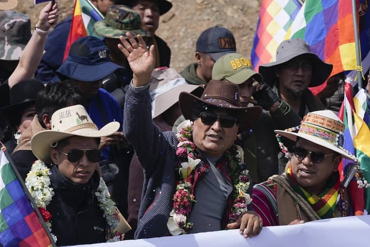 evo morales se marcha de su marcha 2024