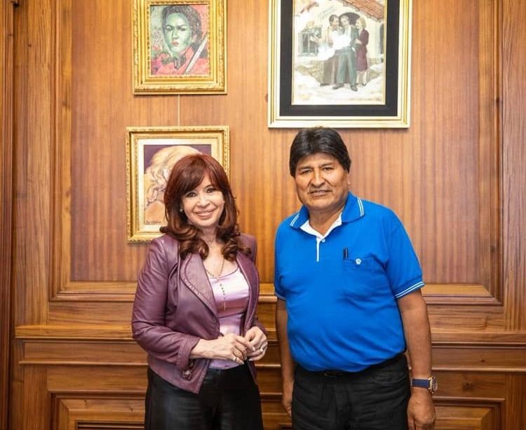 Cristina fernandes y Evo Morales