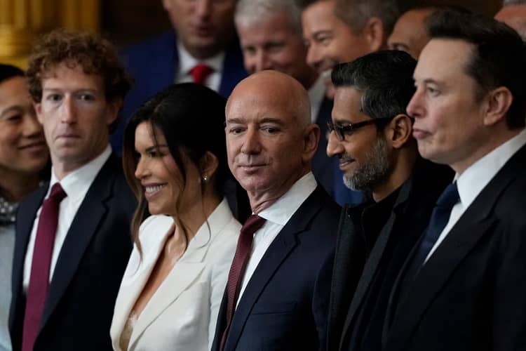 zuckerberg, bezos, pichai, musk, negocios trump