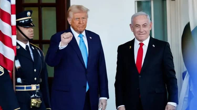 trump y netanyahu feliz