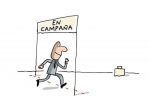 Candidatos, carrera electoral, caricatura