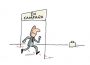 Candidatos, carrera electoral, caricatura