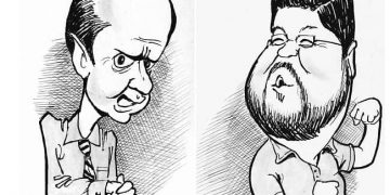 Tuto y Samuel, caricaturas