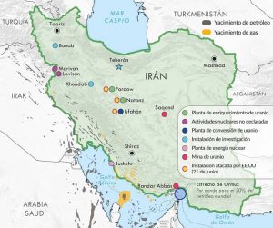 mapa programa nuclerar de Irán