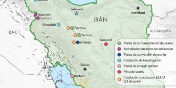 mapa programa nuclerar de Irán
