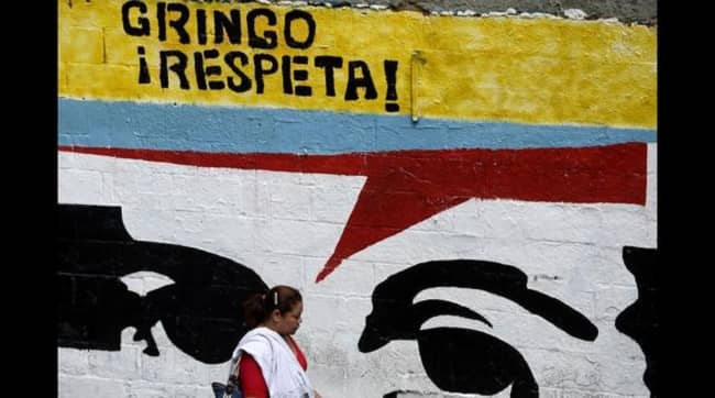 grafitis contra invervencion eeuu en Venezuela, america latina