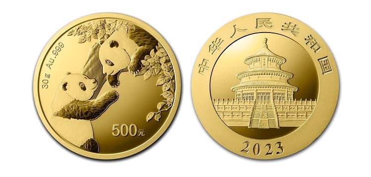 yuan monedas de oro diseño de panda