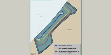 Mapa del plan de Trump para la paz en la Franja de Gaza. Fuente: La Casa Blanca.