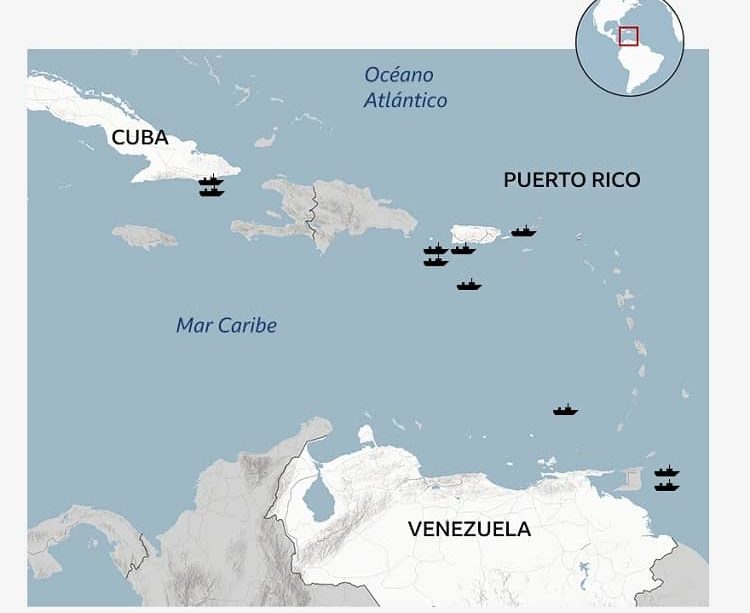 ´eeuu ffaa en el mar caribe de venezuela mapa satelital Marine Traffic ed BBC