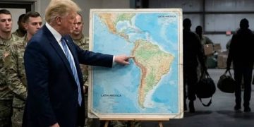 trump y mapa sudamérica, américa latina