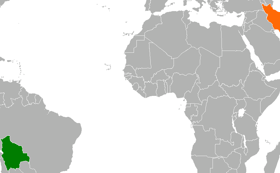 bolivia Irán mapa