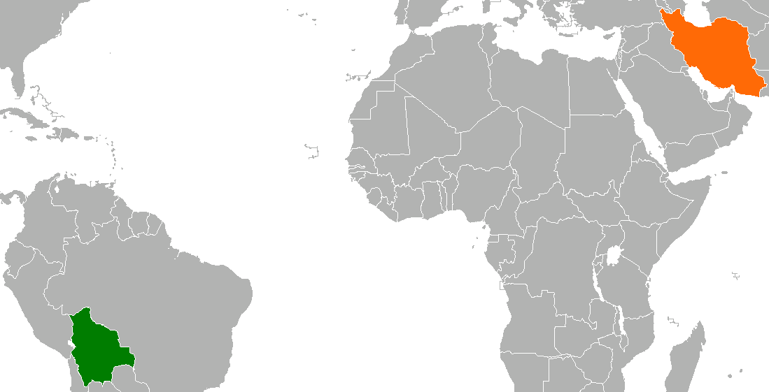 bolivia Irán mapa