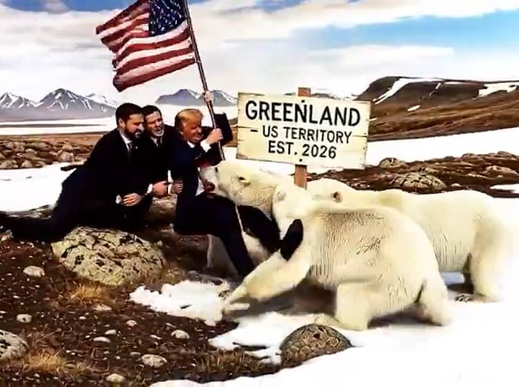 Trump en Groenlandia, parodia