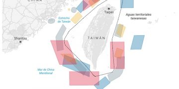 zonas entrtenamiento chino sobre taiwán
