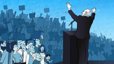 político en campaña electoral,