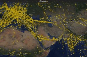 tráfico aéreo europa asia, guerra en irán