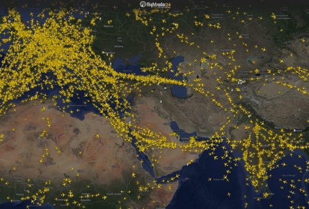 tráfico aéreo europa asia, guerra en irán