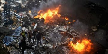 Beirut, Líbano. atacada por israel tras alto al fuego 8 abril 2026