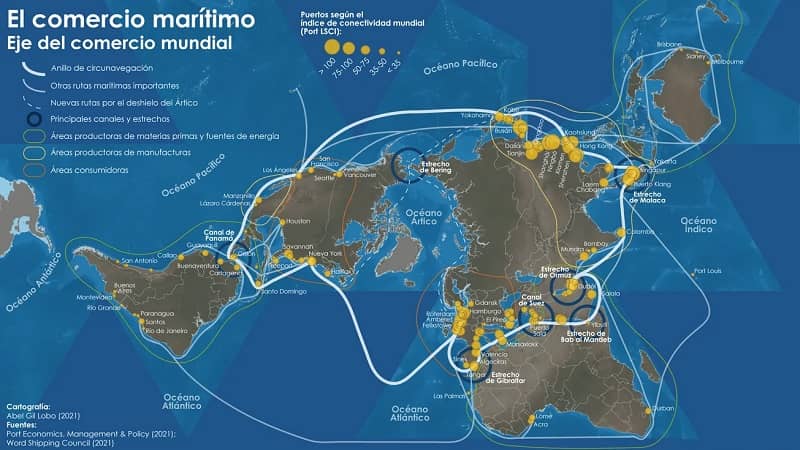 mapa comercio marítimo mundial EL Orden Mundial