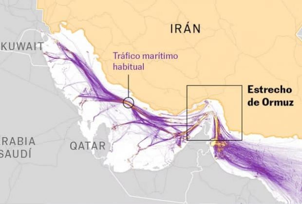tráfico marítimo estrecho de ormuz, irán