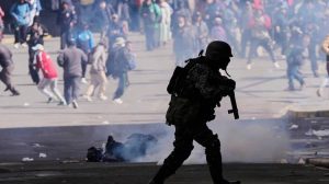 Protesta antigubernamental en La Paz, Bolivia, el lunes 25 de mayo de 2026.
