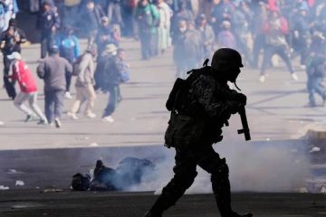 Protesta antigubernamental en La Paz, Bolivia, el lunes 25 de mayo de 2026.