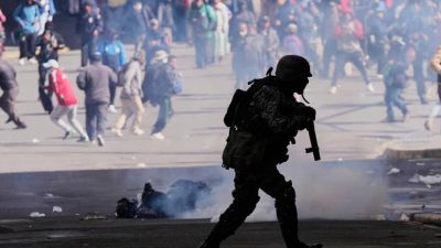 Protesta antigubernamental en La Paz, Bolivia, el lunes 25 de mayo de 2026.