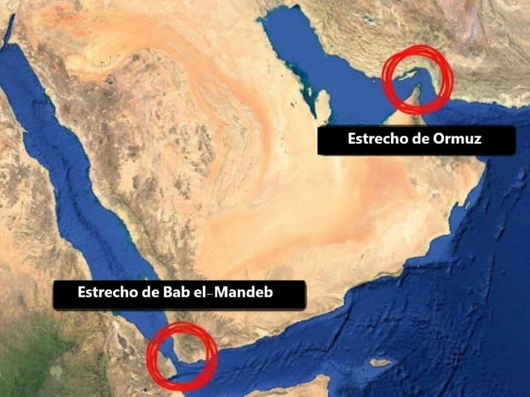 estrecho de bab el-mandeb y ormuz medio oriente