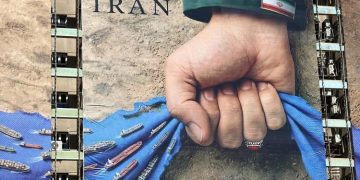 Irán, mural del bloqueo en ormuz