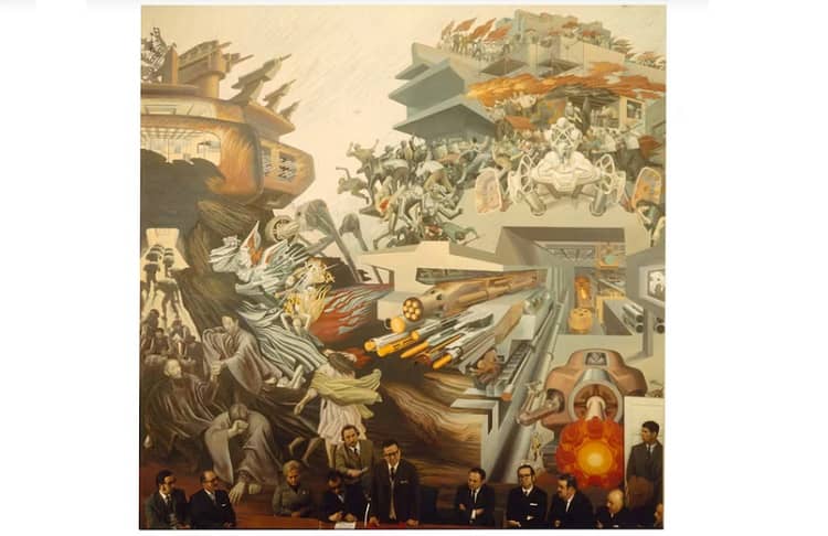 chile, mural Principio y fin con Allende