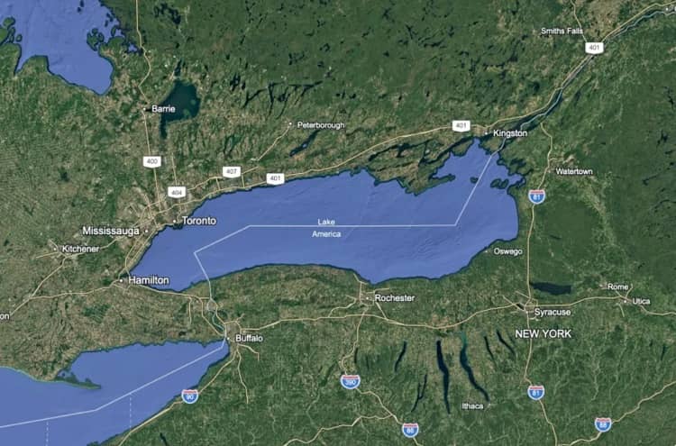 google maps cambia nombre de lago ontario