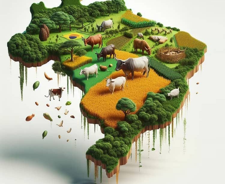 brasil materias primas, ganadería, soya